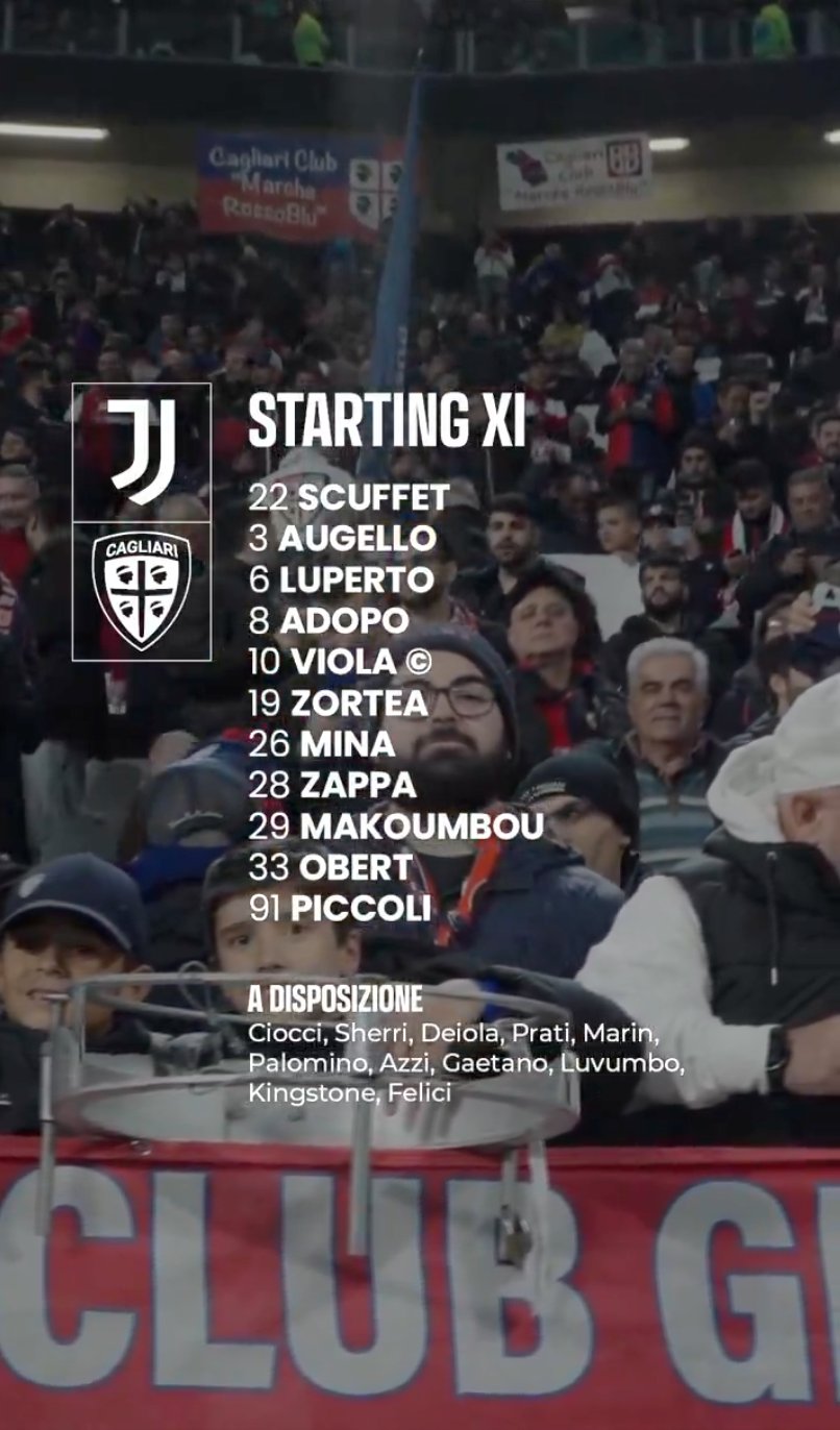 🔥尤文vs卡利亚里首发：弗拉霍维奇领衔 小孔塞桑先发 冈萨雷斯、布雷默伤缺